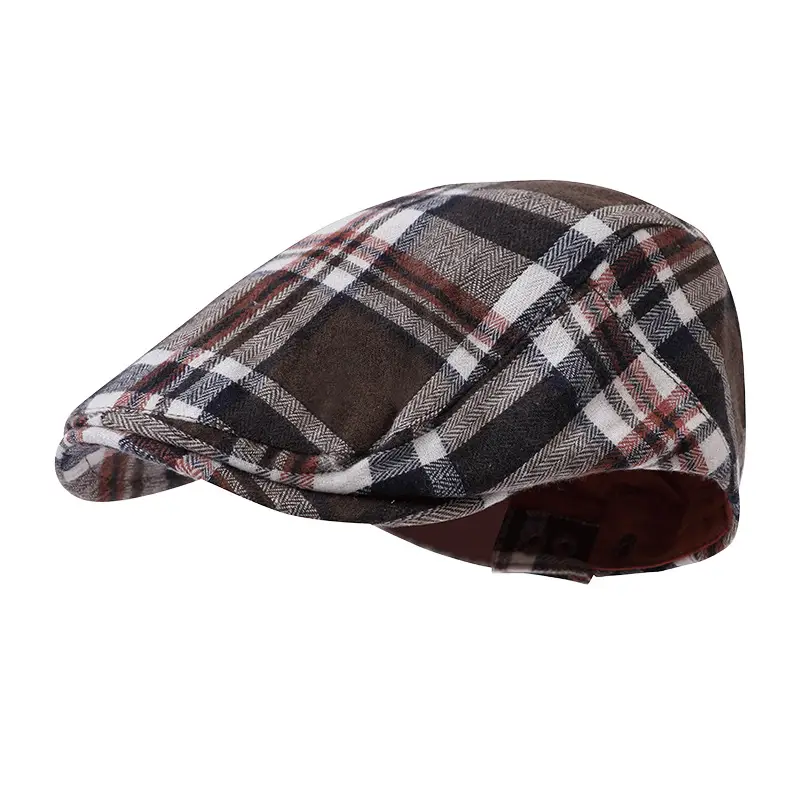 Plaid Ploucha Cap Retro American Classic Forward - Image 7