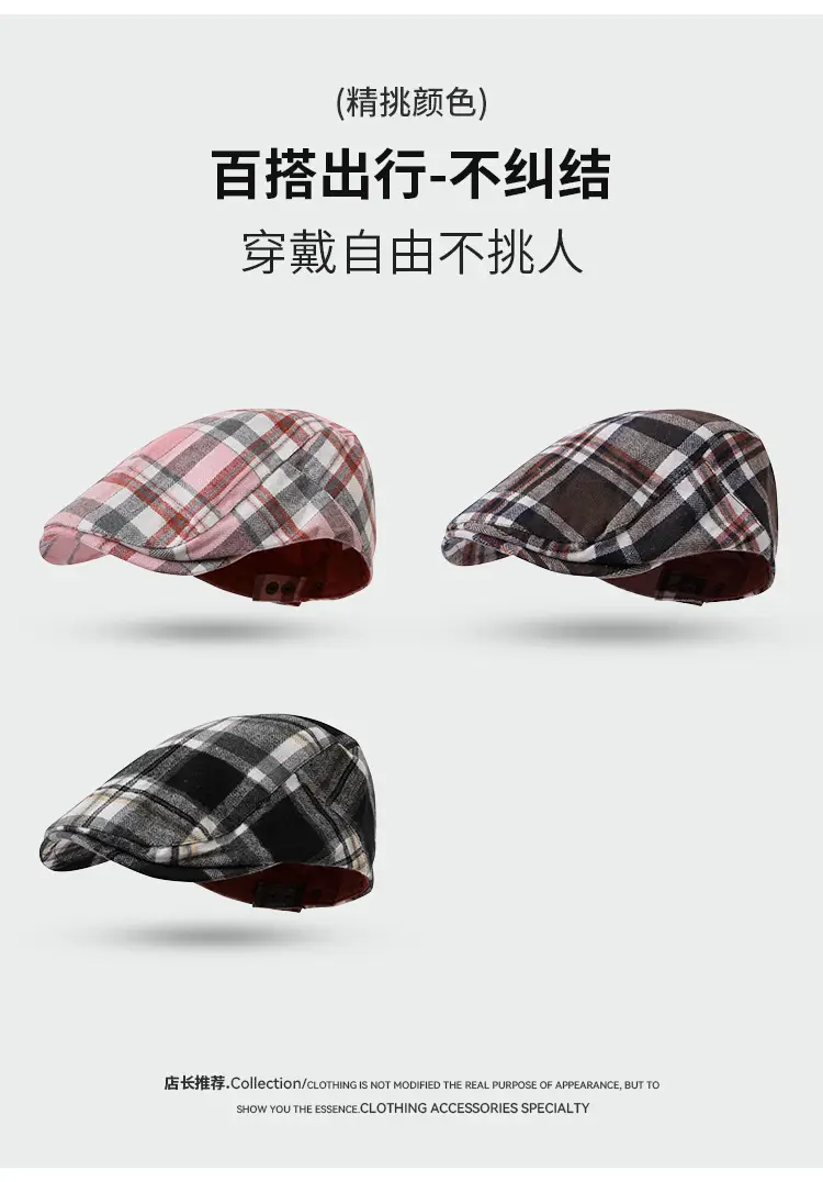 Plaid Ploucha Cap Retro American Classic Forward — feature 4
