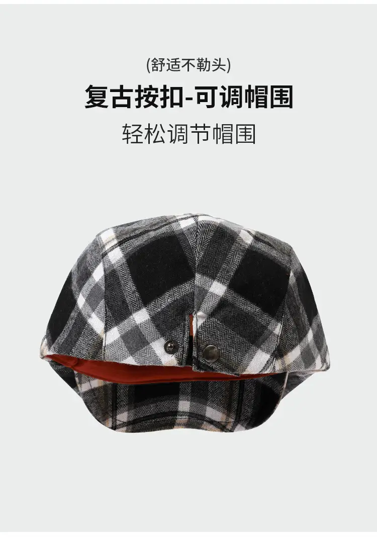 Plaid Ploucha Cap Retro American Classic Forward — feature 8