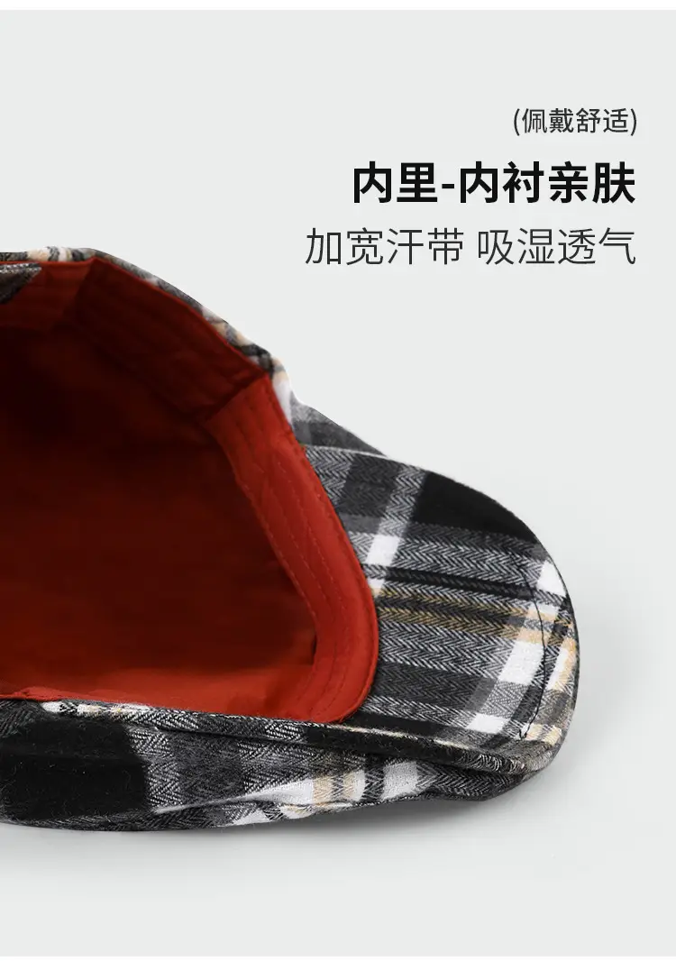 Plaid Ploucha Cap Retro American Classic Forward — feature 9