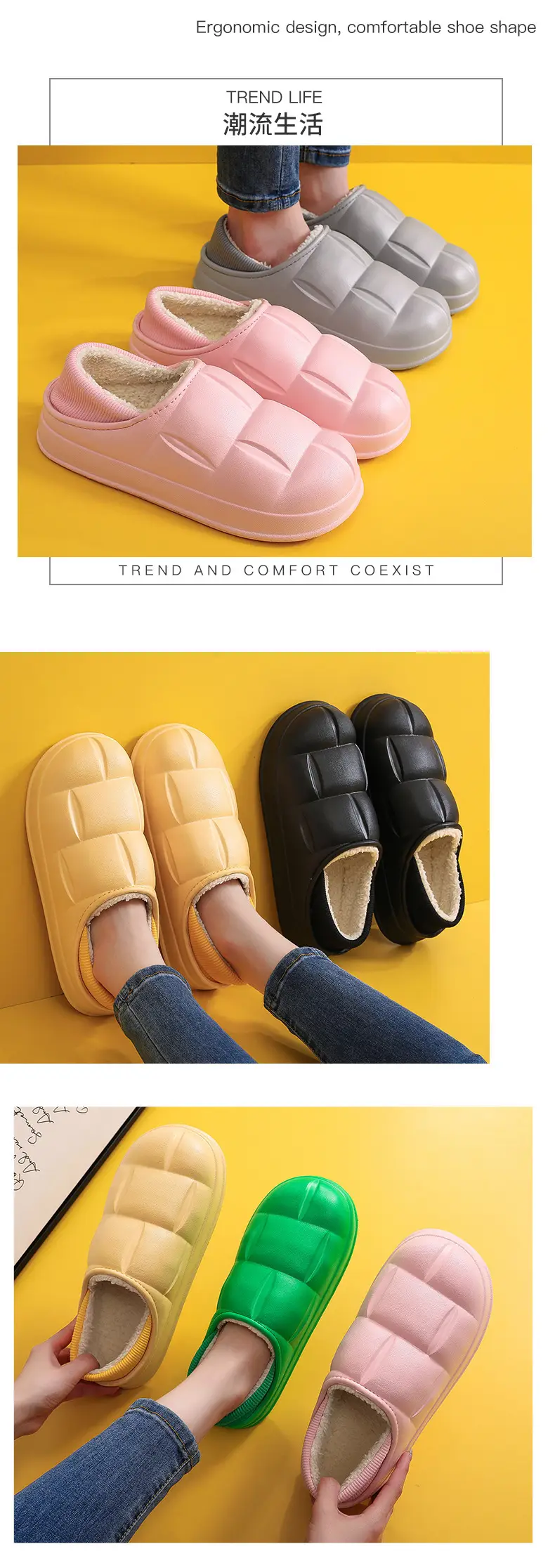 Women Winter Bogie Slipper Waterproof Cotton Non-Slip Petal — feature 6