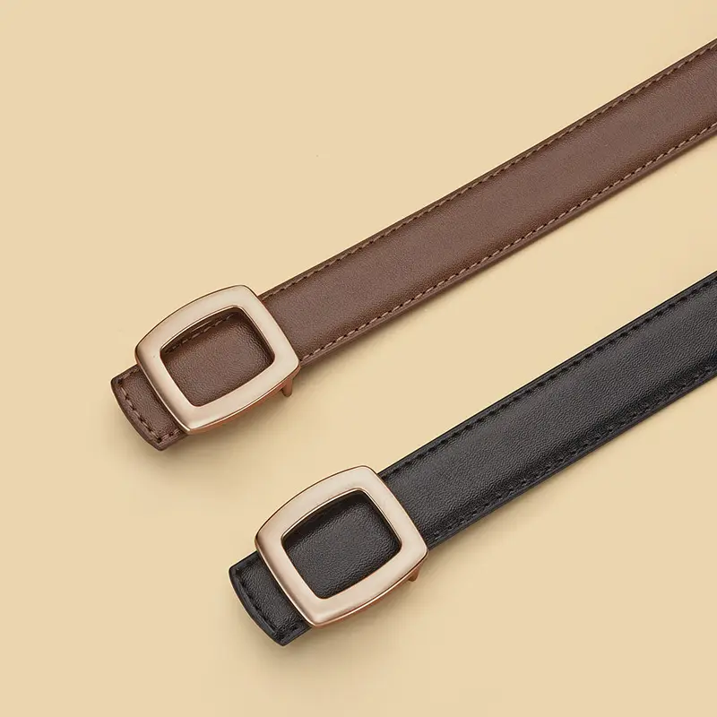 Women Genuine Leather Belt Black Brown Korean Style - Image 6