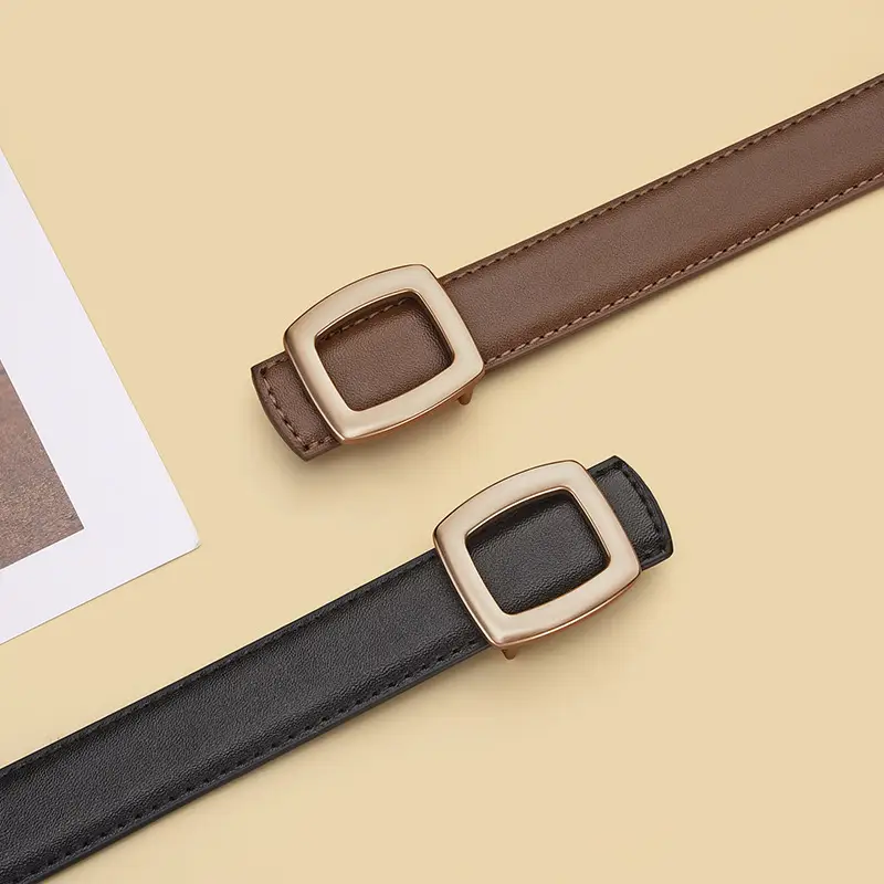 Women Genuine Leather Belt Black Brown Korean Style - Image 7