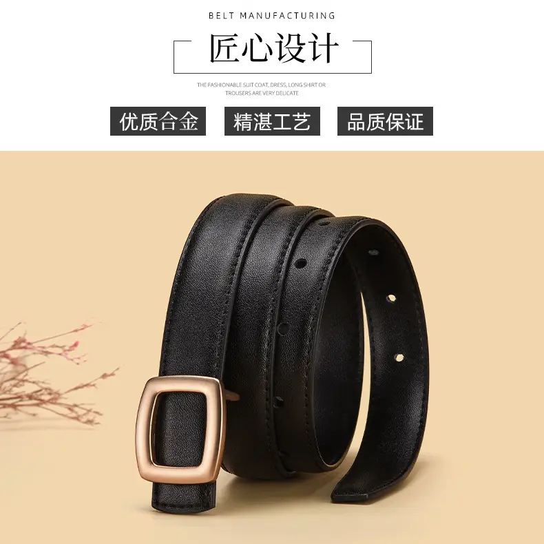Women Genuine Leather Belt Black Brown Korean Style β feature 10