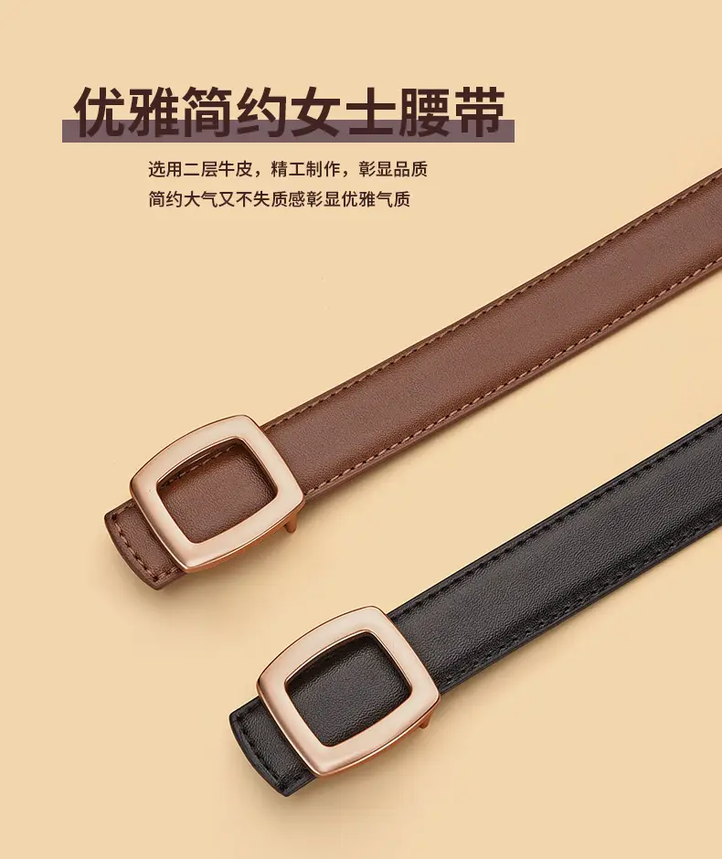 Women Genuine Leather Belt Black Brown Korean Style β feature 3