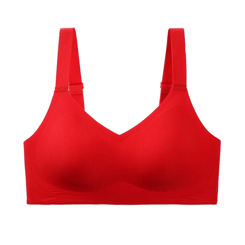 Large Size Four-Row Hook Seamless Jelly Soft Support Bra for Women, Adjustable, Wireless, Ultra-Soft and Thin Bra