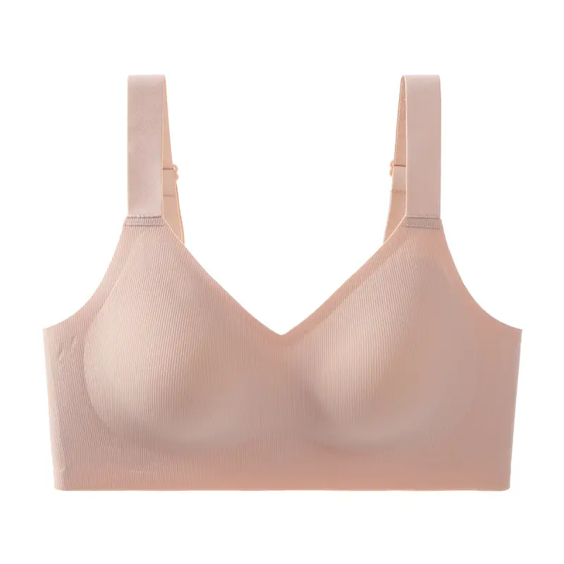 Large Size Four-Row Hook Seamless Jelly Soft Support Bra for Women, Adjustable, Wireless, Ultra-Soft and Thin Bra