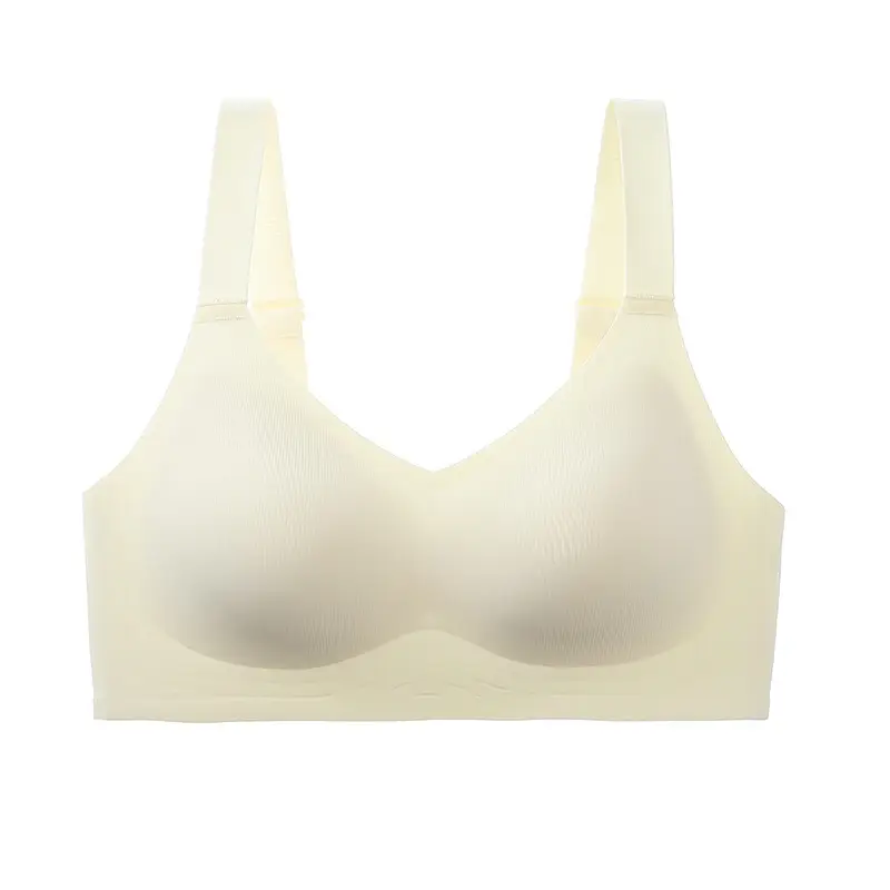 Large Size Four-Row Hook Seamless Jelly Soft Support Bra for Women, Adjustable, Wireless, Ultra-Soft and Thin Bra