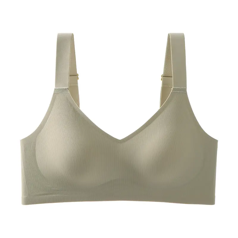 Large Size Four-Row Hook Seamless Jelly Soft Support Bra for Women, Adjustable, Wireless, Ultra-Soft and Thin Bra