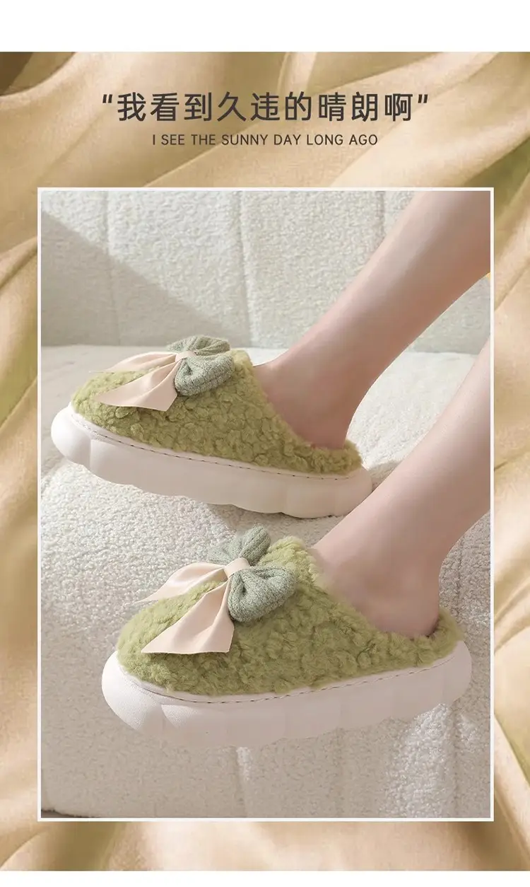 Butterfly Flower Stepping on Poop Feeling Cotton Slippers for Women Autumn and Winter 2025 New Indoor Home Thick-Soled Plush Postpartum Slippers for Women — feature 11