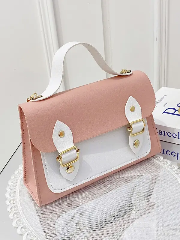 White Crystal Embroidered Handbag with Drawstring Lock