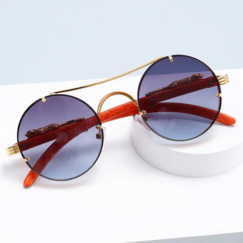 New Round Metal Sunglasses Leopard Head Anti-UV 2025 - Image 12