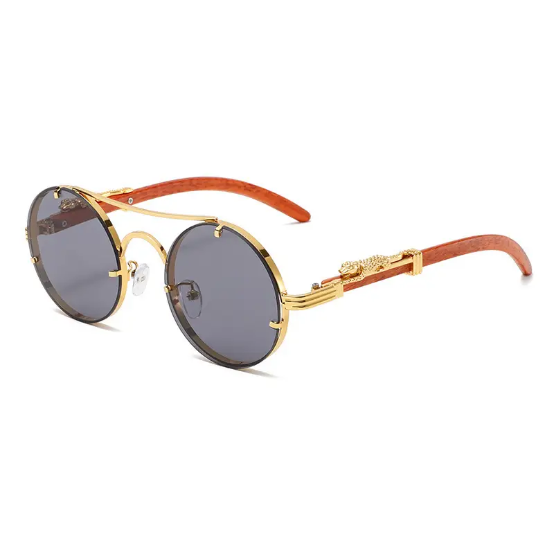 New Round Metal Sunglasses Leopard Head Anti-UV 2025