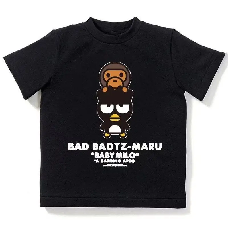 2025 Cartoon Print Kids T-Shirt Black Bad Badt Z-Maru Baby Milo — feature 4