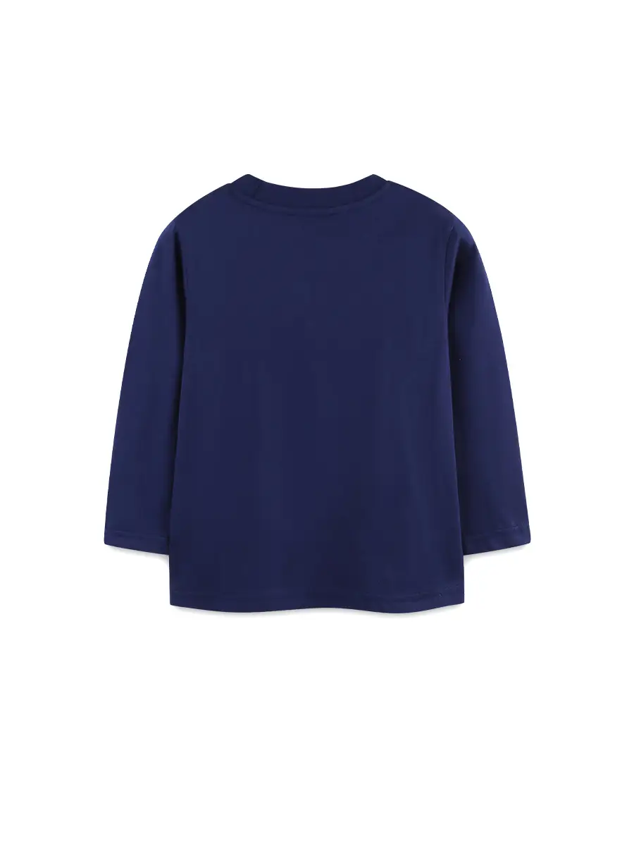 Dinosaur Print Boys Long Sleeve T-Shirt Navy Blue - Image 4