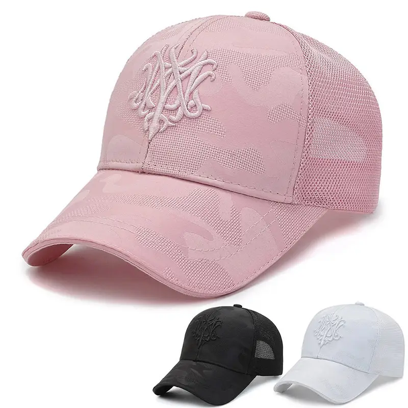 Pink Embroidered Baseball Cap for Women Sun Protection - Image 4