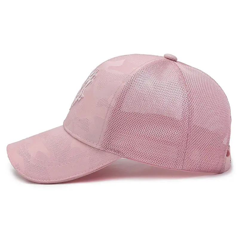 Pink Embroidered Baseball Cap for Women Sun Protection - Image 5