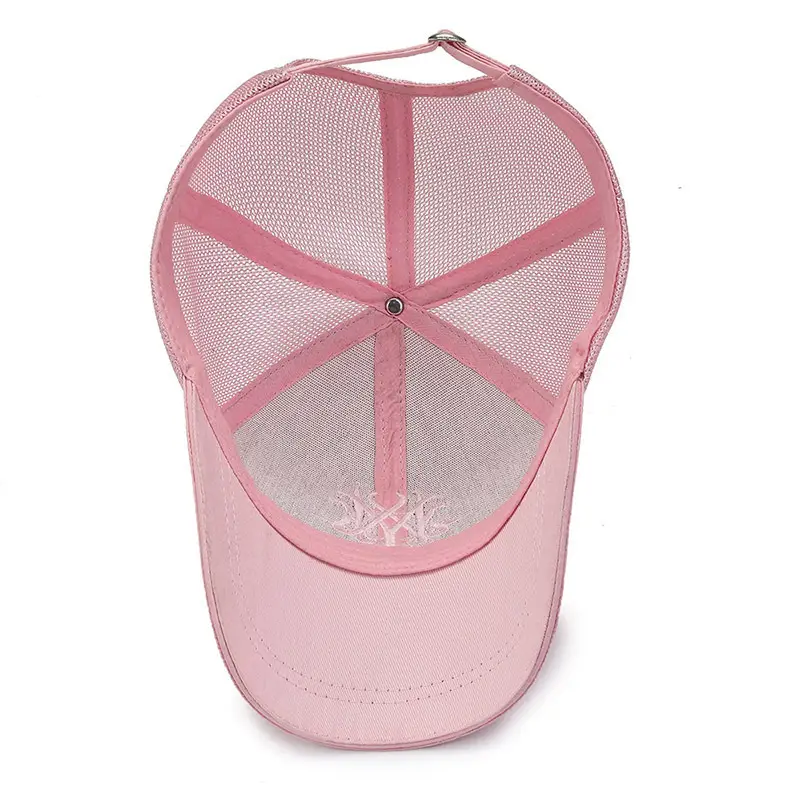Pink Embroidered Baseball Cap for Women Sun Protection - Image 7