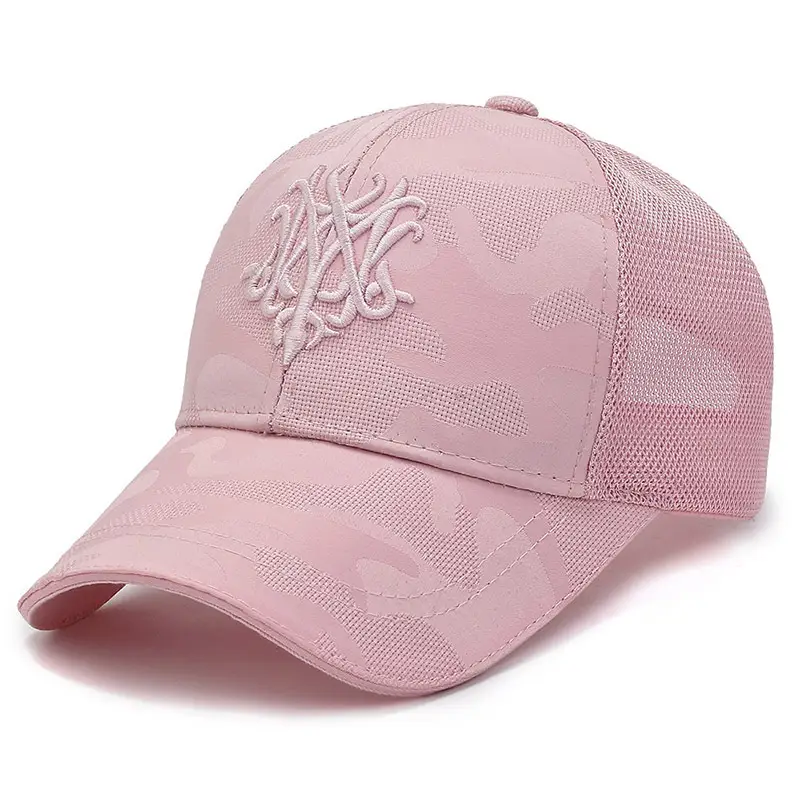 Pink Embroidered Baseball Cap for Women Sun Protection - Image 8