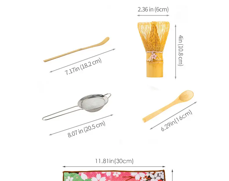 Cross-Border Japanese Matcha Tea Set 7-Piece Pink Ceramic Bowl — feature 14