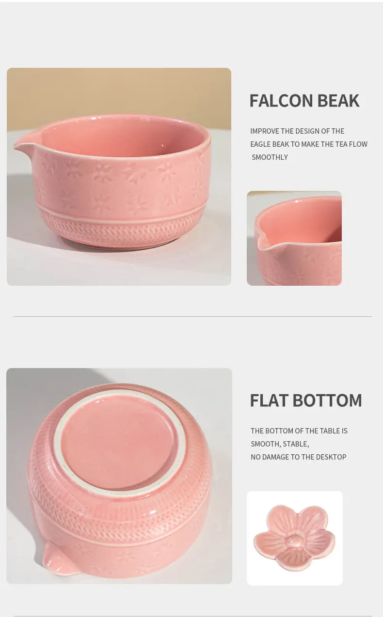 Cross-Border Japanese Matcha Tea Set 7-Piece Pink Ceramic Bowl — feature 16