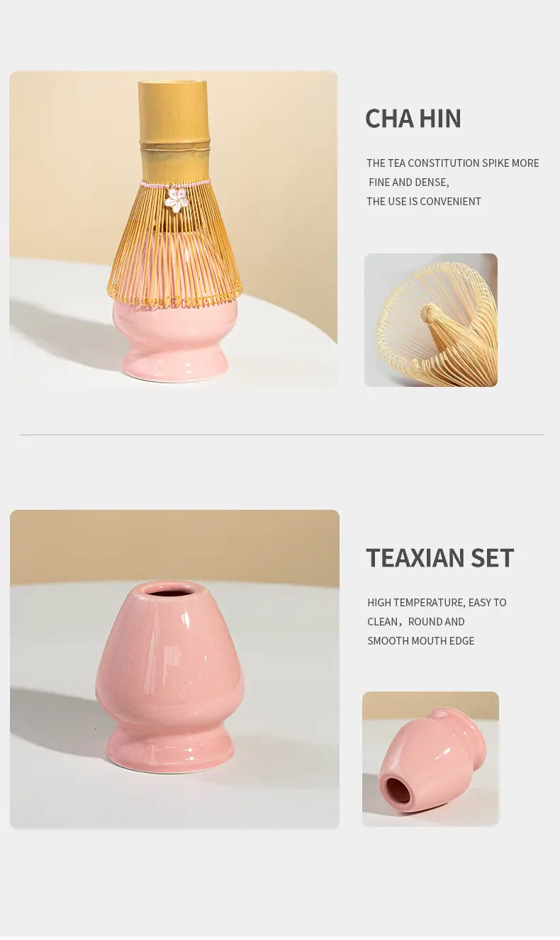 Cross-Border Japanese Matcha Tea Set 7-Piece Pink Ceramic Bowl — feature 17