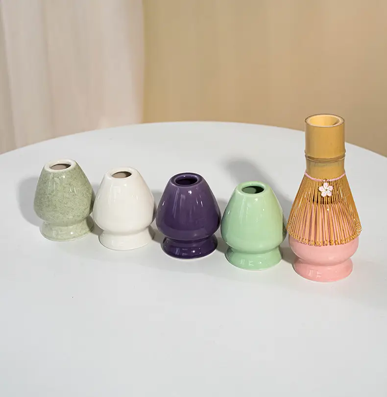 Cross-Border Japanese Matcha Tea Set 7-Piece Pink Ceramic Bowl — feature 7
