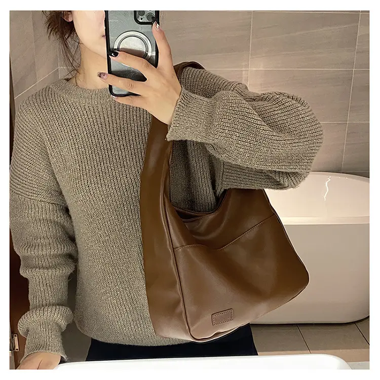 Brown Logo Print Crossbody Tote Bag — feature 14