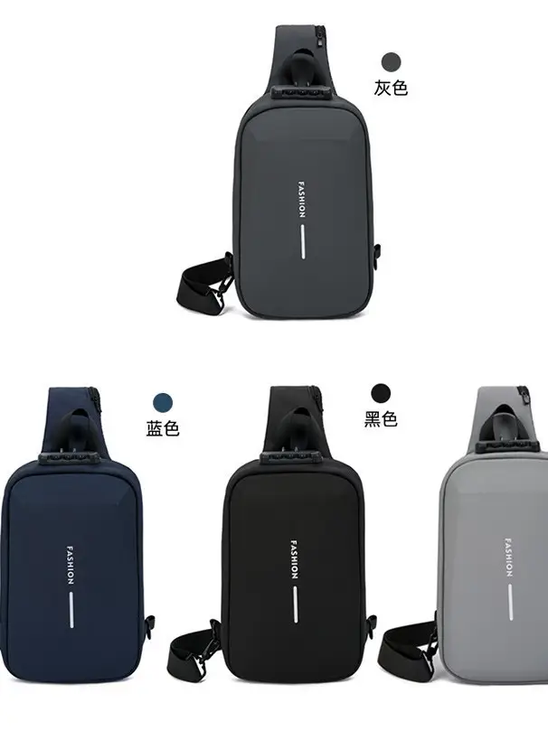 Men's Black Crossbody Bag Large Capacity Casual Luggage