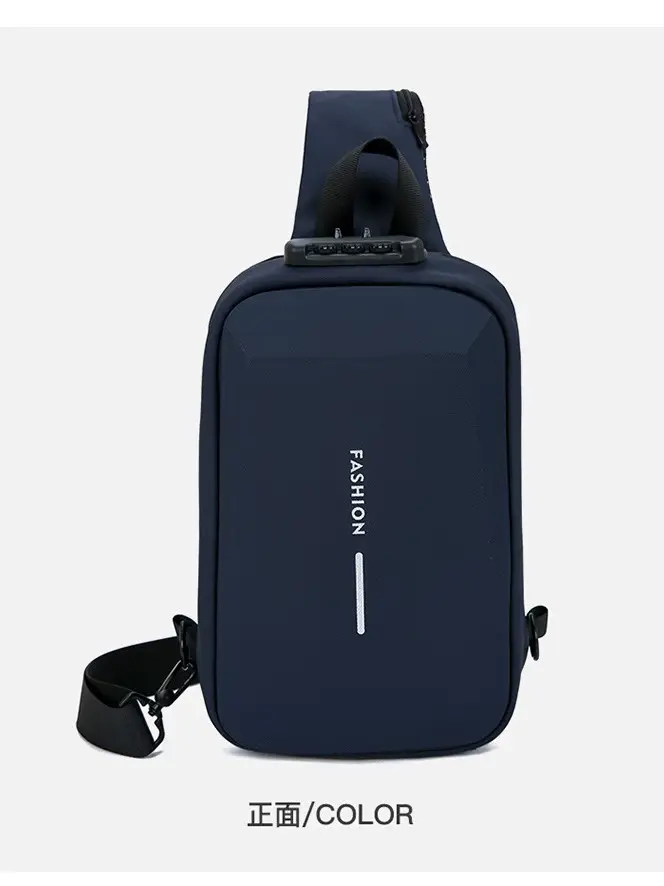 Men's Black Crossbody Bag Large Capacity Casual Luggage