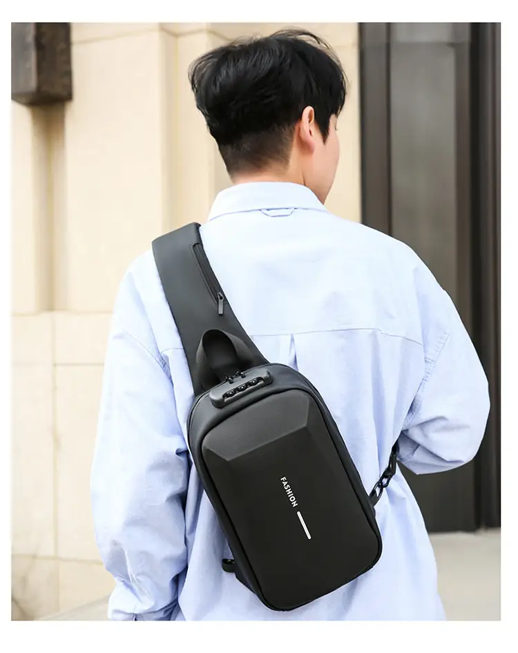 Men's Black Crossbody Bag Large Capacity Casual Luggage — feature 19