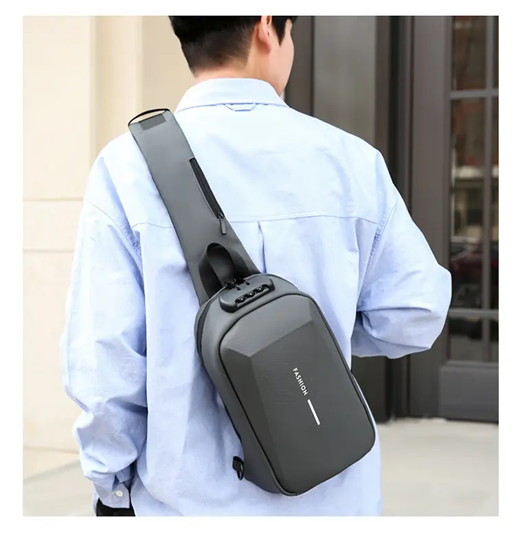 Men's Black Crossbody Bag Large Capacity Casual Luggage — feature 21