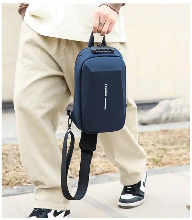 Men's Black Crossbody Bag Large Capacity Casual Luggage — feature 23