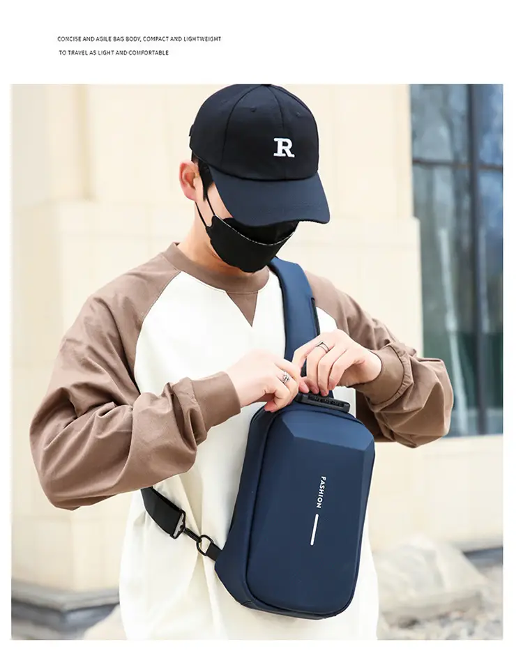 Men's Black Crossbody Bag Large Capacity Casual Luggage — feature 24