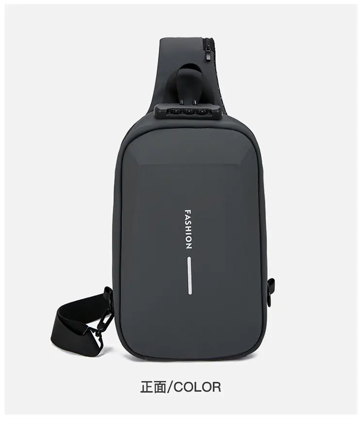 Men's Black Crossbody Bag Large Capacity Casual Luggage