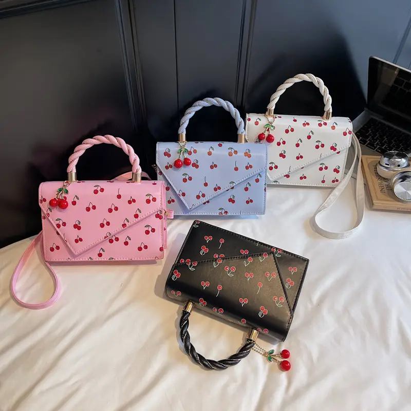 Pink Cherry Print Women Shoulder Bag 2025 - Image 8