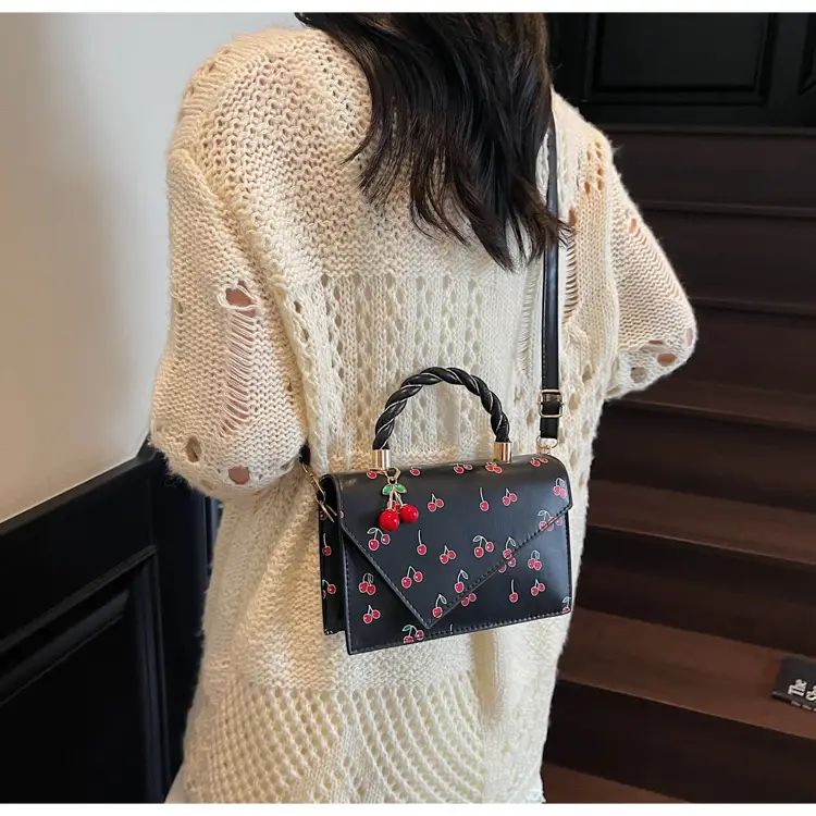 Pink Cherry Print Women Shoulder Bag 2025 — feature 17