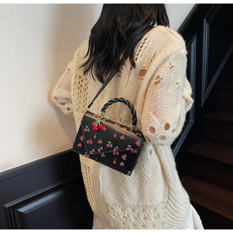 Pink Cherry Print Women Shoulder Bag 2025 — feature 18