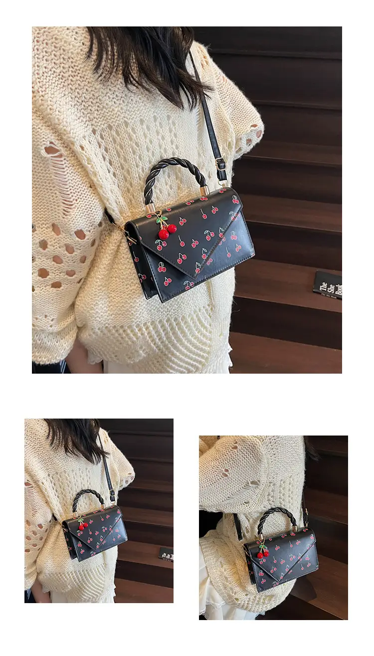 Pink Cherry Print Women Shoulder Bag 2025 — feature 20
