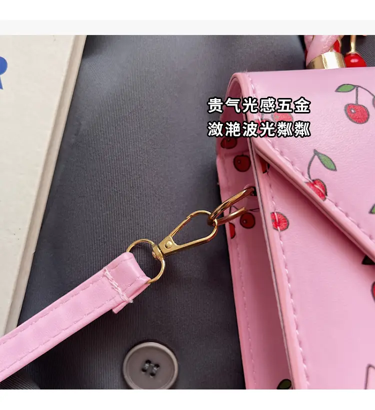 Pink Cherry Print Women Shoulder Bag 2025 — feature 5