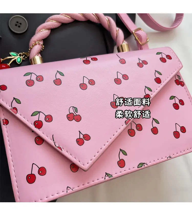 Pink Cherry Print Women Shoulder Bag 2025 — feature 8