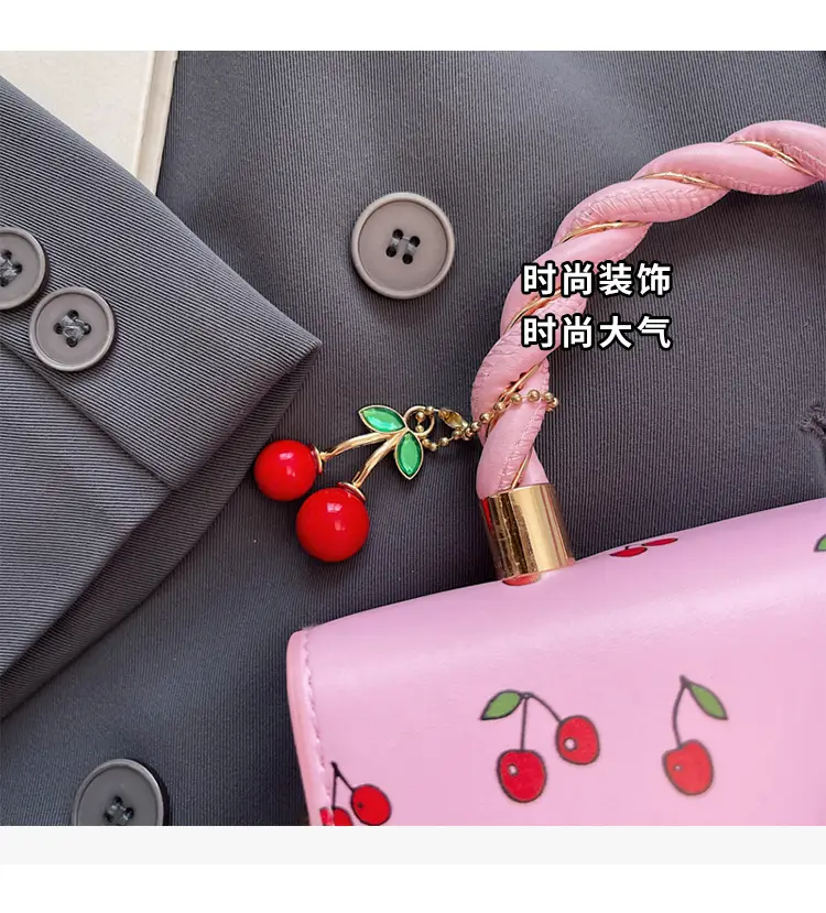 Pink Cherry Print Women Shoulder Bag 2025 — feature 9