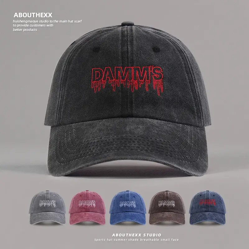 Damnis Blood Red Letter Embroidered Cross-Border Cap Women Men