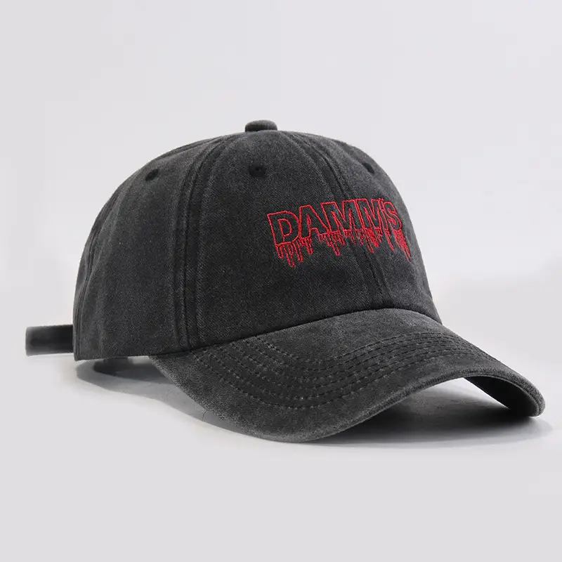 Damnis Blood Red Letter Embroidered Cross-Border Cap Women Men