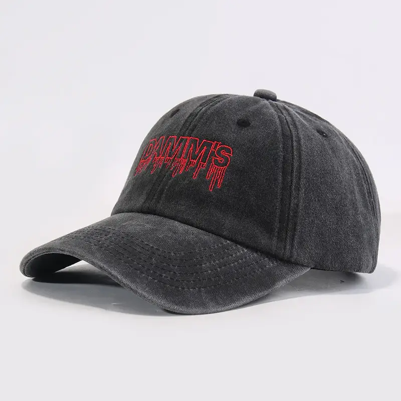 Damnis Blood Red Letter Embroidered Cross-Border Cap Women Men