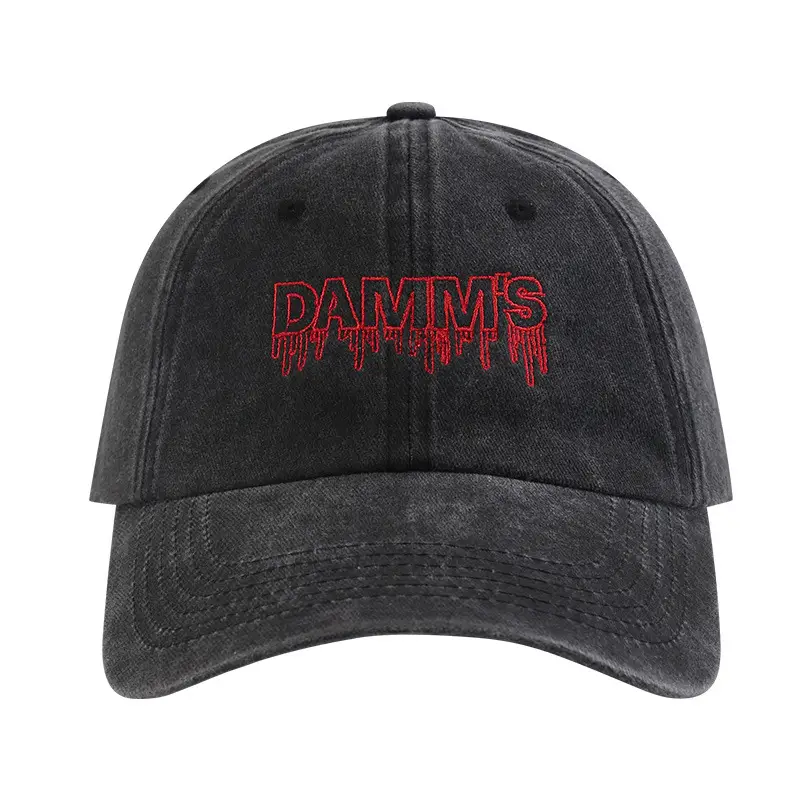 Damnis Blood Red Letter Embroidered Cross-Border Cap Women Men