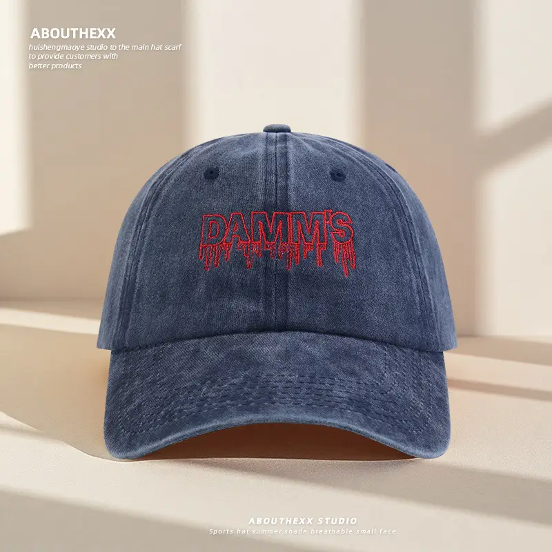 Damnis Blood Red Letter Embroidered Cross-Border Cap Women Men