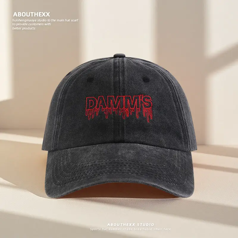 Damnis Blood Red Letter Embroidered Cross-Border Cap Women Men