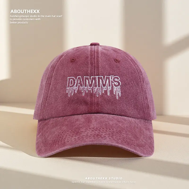 Damnis Blood Red Letter Embroidered Cross-Border Cap Women Men