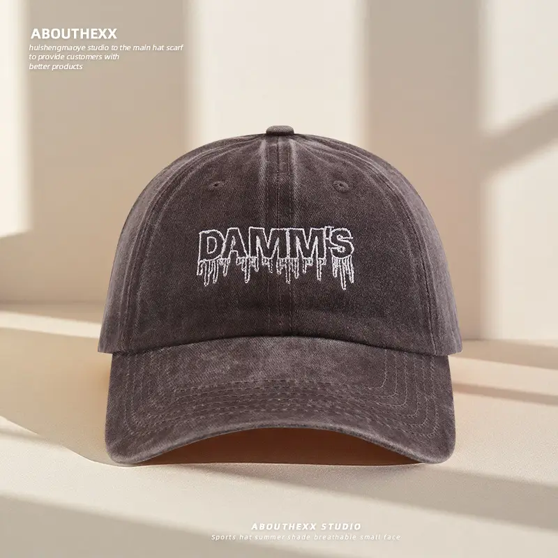 Damnis Blood Red Letter Embroidered Cross-Border Cap Women Men